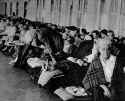 Andrea Doria survivors having lunch on the Ile de France. Photo: London Illustrated News