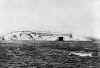 Andrea Doria nearly perpendicular to the water.