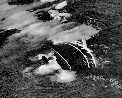 Image result for andrea doria sinking